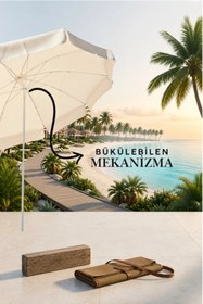 Resim Lucky Love Plaj Bahçe Balkon İçin Bükülebilen Şemsiyesi İnce Branda Kumaş - 2 Metre Yükseklik / 200 Cm Genişlik 