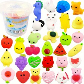 Resim 30 Adet Karışık Sevimli Squishy Oyuncaklar - Parti Hediyeleri, Doğum Günü & Noel Hediyeleri, Hediye Çantaları & Çorap Doldurucular için Mochi Fidget Oyuncaklar 