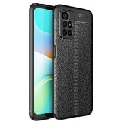 Resim Microcase Xiaomi Redmi 10 Prime Leather Tpu Silikon Kılıf - Siyah 