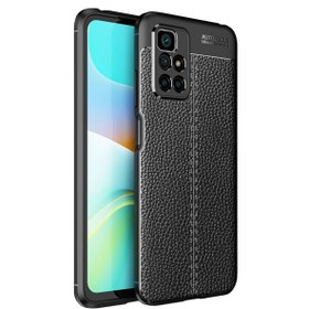 Resim Microcase Xiaomi Redmi 10 Prime Leather Tpu Silikon Kılıf - Siyah 