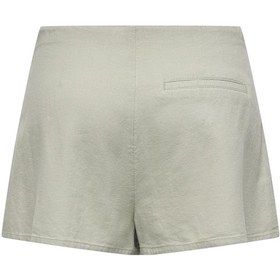 Resim Only Kadın Yüksek Bel Keten Karışımlı Şort Etek - Açık Yeşil Renkli 