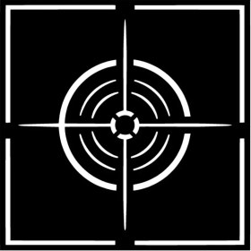 Resim Kumraldede Geometrik Hedef Sticker (Oto-Motor-Laptop-Duvar-Dekor) 10 x 10 cm 