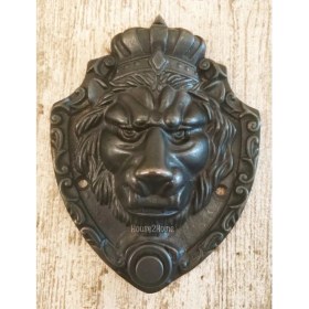 Resim House2Home El Yapımı Pirinç Aslan Kapı Zili Oksit 