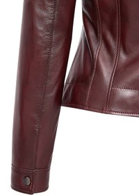 Resim Marlyn Kadın Bordo Deri Ceket - Bordo / 