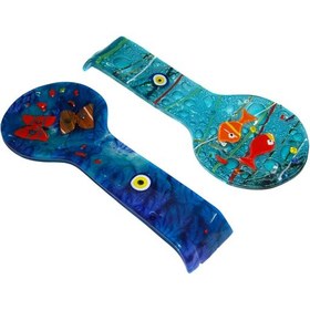 Resim Cam Kaşıklık Kirli Cam Mutfak Kaşıklık El Yapımı Cam Mutfak 22 CM 
