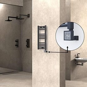Resim Haiti Elektrikli Havlupan 300x700 Düz Antrasit Texture (KTX3 Termostat) 200 Watt 