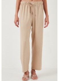 Resim Lela Relaxed Fit Bol Paça Bayan Pantolon 5865826 Taş 