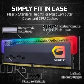 Resim TeknoKapsül Geil Ram Dimm 16GB Ddr5 Orion V Rgb GAVSG516GB6400C42ASC 6400MHZ 