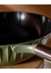 Resim Madame Coco Freya Wok Tava - Yeşil - 30 CM 