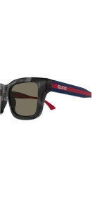 Resim Gucci Gg 1869S 004 53 Unisex Kare Kırçıllı Siyah Kemik Güneş Gözlüğü 