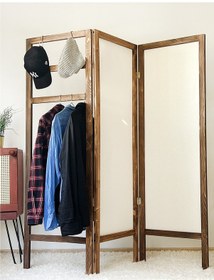 Resim Askılık Paravan Ahşap Elbise Askısı Kumaş Seperatör 5215 