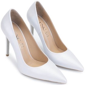 Resim Tamer Tanca Kadın Hakiki Deri Beyaz Sedef Topuklu Ayakkabı 1027 253 Bn Ayk Y25 Beyaz Sedef Beyaz 