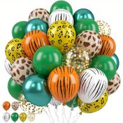 Resim 39 adet Jungle Safari Balon Seti - 30.48cm Hayvan Desenli ve 25.4cm Metalik Yeşil, Altın Konfeti Balonları Gençler için Şekerleme, Doğum Günleri, Gelin Bayramları için Güç Gerektirmez, Parti Süsleri|Jungle Temalı|Dayanıklı Dekor 