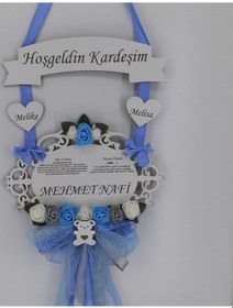 Resim Deniztasarım Hoşgeldin Bebeğim Erkek Kapı Süsü Çok Renkli 