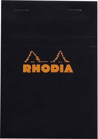 Resim Rhodia Basic Üstten Zımbalı Bloknot A6 Kareli Siyah Rb132009 