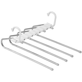 Resim Vkemall 5'li Katlanır Pantolon Askısı, Dikey Ve Yatay Kullanım İle Dolap Organizasyonu Ve Tasarrufu Sağlar Beyaz 