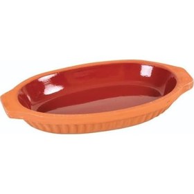Resim Yldz Orta Dekorlu Kayık Sırlı Toprak Güveç Tencere,fırın Tepsi 27 15 4 Cm ,terracotta, Tava,tencere Çok Renkli 