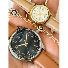 Resim Casio Marka Kahverengi Deri Kordon, Takvimli Sevgili Çift Kol Saatleri + Bileklik 