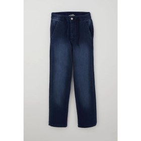 Resim Breeze Erkek Çocuk Jean Pantolon Bağcıklı Fermuarlı Cepli 10-14 Yaş, Koyu Mavi 