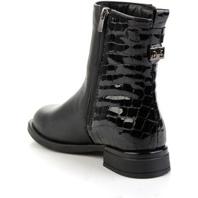 Resim Siyah Hakiki Deri Kadın Bot & Bootie K02724202503 Siyah 