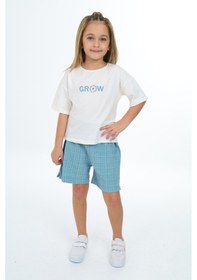 Resim Toontoy Kids Toontoy Kız Çocuk Baskılı Şortlu Takım Açık Mavi 