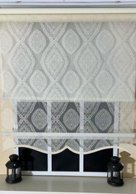 Resim Çift Mekanizmalı Ekru Tül Perde Ve Ekru Stor Perde Stb45240-v108 