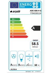 Resim Arçelik ADE 606-4 G Duvar Tipi Ankastre Davlumbaz 
