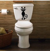 Resim Wc Klozet için Kedi Sticker Yapıştırma Model3 