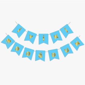 Resim Gold Metalik Baskılı Iyiki Doğdun Banner Mavi 