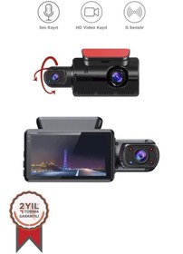 Resim Umut Matbaacılık Ta-03 Siyah 1296p Araç Içi 2 Kameralı Lcd Ekranlı Gece Görüşlü , G-sensörlü Kamera 