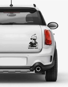 Resim MegaSticker Arabada Bebek Var Araba Sticker Oto Sticker 18x12 Cm 