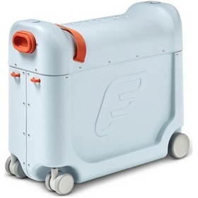 Resim Stokke Jetkids Bedbox, Uçak Koltuklarına Uyumlu Binilebilir Çocuk Valizi Mavi 