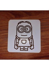 Resim Lavanta Tasarım Minyon Ahşap Bardak Altlığı Beyaz 