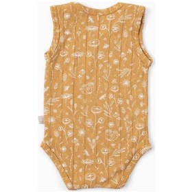 Resim Boumini Kolsuz Bebek Çıtçıtlı Atlet Müslin Bebek Body Bahar Çiçekli Hardal-hardal Hardal 