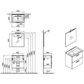 Resim Vitra Mia 75103 Banyo Dolabı Seti Çekmeceli 60 Cm Cordoba Çok Renkli 
