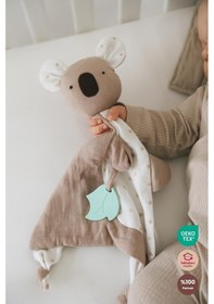 Resim Diş Kaşıyıcılı %100 Pamuk Müslin Uyku Arkadaşı Bej 