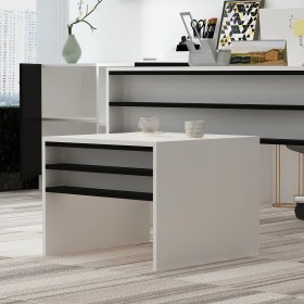 Resim Givayo Orion Ofis Sehpa Siyah Beyaz 