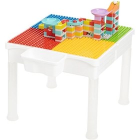 Resim İki Sandalyeli 87 Parça Bloklu Mega Aktivite Masası 