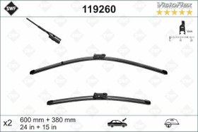 Resim SİLECEK SÜPÜRGESİ ÖN POLO-TOLEDO-RAPID-A1 2010 600 x 380 mm 