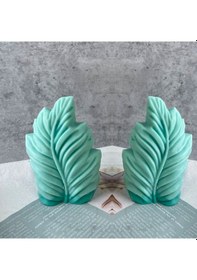 Resim Silikon Mum 3d Geometrik Büyük Boy Yaprak Sabun Beton Ve Taş Tozu Kalıbı 