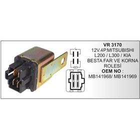 Resim Role 12V 4P Mitsubishi Kia 504627223 