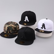 Resim 1 Adet Unisex Sokak Giyimi Snapback Kap - Cesur Harf A Nakışlı, Erkekler & Kadınlar için Ayarlanabilir Hip-Hop Beyzbol Şapkası, 3 Renk (Siyah/Beyaz/Kamuflaj), İlkbahar & Sonbahar Seyahat, Plaj, Partiler, Şapka 