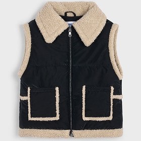 Resim Mayoral Kışlık Kız Kürklü Anorak Yelek Siyah - Siyah / 4 Yaş 
