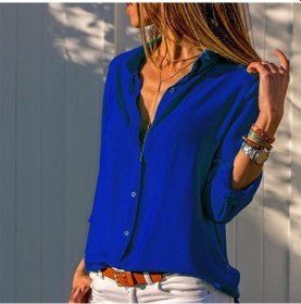 Resim S-pazarım Dokuma Viskon Kumaş Efsane Gömlek Saks Mavisi 