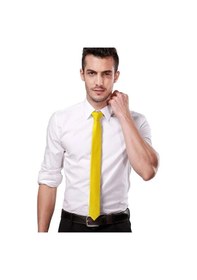 Resim Mood Agenda Erkek Saten İnce 4 Cm Kravat Sarı 