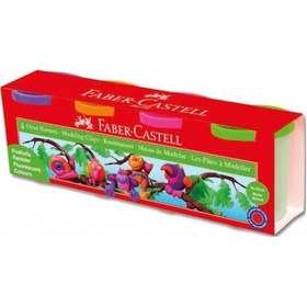 Resim Faber-castell Su Bazlı Oyun Hamuru 4 Floresan Renk 