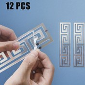 Resim 12 adet Akrilik Şerit Dekoratif Duvar Çıkartmaları, Bel Dizileri için Uygun, Yatak Odası, Oturma Odası, Mutfak ve TV Arka Plan Ayna Çıkartmaları için Uygun. 