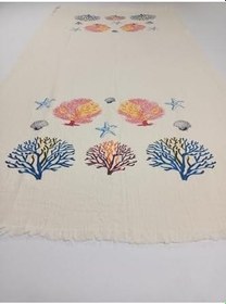 Resim Buldan Concept Baskılı Peştemal Kırmızı Mercan Desen Krem 90 x 170 