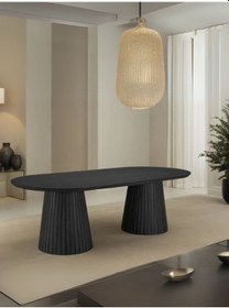 Resim Bohenza Sabit Ahşap Yemek Masası 90x180 Siyah 