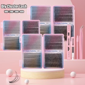 Resim 800 adet CMAYOME DIY Küme Kirpik Kiti - Bireysel Kirpikler 9-16mm, Karışık 10D-100D, Kirpik Tutkalı, Cımbız ve Fırça Dahil, Başlangıçlar İçin İdeal, Günlük Kullanım ve Partiler İçin Zarif Hediye Seti, Mükemmel Yeni Yıl Hediyesi, Kullanımı Kolay Sahte Kirpik Seti|Doğal Görünüm Kirpikleri|Dayanıklı Kirpik Kümesi 